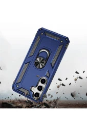 Samsung Galaxy S24 ile uyumlu Kılıf Z-Vega Shockproof Standlı Yüzük Tutuculu Mega Case Kapak - 3