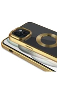 iPhone 15 ile uyumlu Kılıf Kamera Korumalı Logo Gösteren Parlak Colored Z-Omega Kapak thumbnail 2