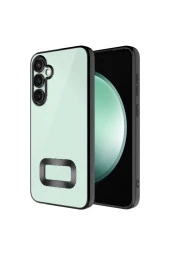 Galaxy S23 FE İle Uyumlu Kılıf Lens Camını Koruyan Logo Gösteren Lazer Parlak Kenar Z-Omega Kapak thumbnail 1