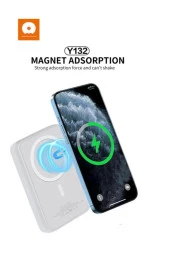 15W 10000 mAh Powerbank Magsafe Uyumlu Kablosuz Şarj Magnetic Güç Bankası Stand Olabilme Y133 thumbnail 4