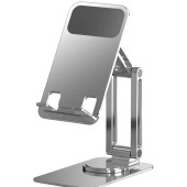 Tok Alüminyum Stand Çok Işlevli Döner Telefon Standı Masaüstü Stand Katlanabilir Gümüş Renk Zr644 - 2