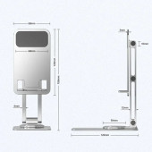 Tok Alüminyum Stand Çok Işlevli Döner Telefon Standı Masaüstü Stand Katlanabilir Gümüş Renk Zr644 - 5