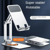Tok Alüminyum Stand Çok Işlevli Döner Telefon Standı Masaüstü Stand Katlanabilir Gümüş Renk Zr644 - 7