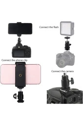 Telefon Tripod Tutucu Başlık + Tripod 90 Derece Yönlendirme Aparatı 360 Derece Dönebilen Başlık thumbnail 4