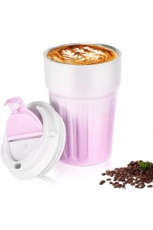 Paslanmaz Çelik Su Matarası Spor Matarası Kapaklı 400 ml Çocuk Şişesi Ev Ofis Okul Fitness Su Şisesi - 1