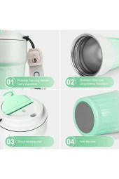 Paslanmaz Çelik Su Matarası Spor Matarası Kapaklı 400 ml Çocuk Şişesi Ev Ofis Okul Fitness Su Şisesi - 3