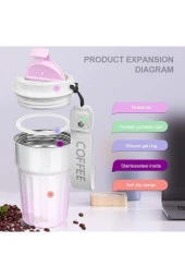 Paslanmaz Çelik Su Matarası Spor Matarası Kapaklı 400 ml Çocuk Şişesi Ev Ofis Okul Fitness Su Şisesi - 3