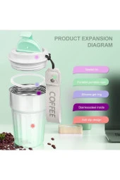 Paslanmaz Çelik Su Matarası Spor Matarası Kapaklı 400 ml Çocuk Şişesi Ev Ofis Okul Fitness Su Şisesi - 5