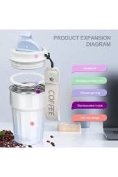 Paslanmaz Çelik Su Matarası Spor Matarası Kapaklı 400 ml Çocuk Şişesi Ev Ofis Okul Fitness Su Şisesi - 5