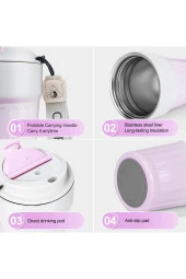 Paslanmaz Çelik Su Matarası Spor Matarası Kapaklı 400 ml Çocuk Şişesi Ev Ofis Okul Fitness Su Şisesi - 5