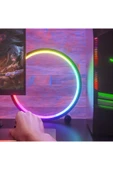 Akıllı RGB LED Gece Lambası Masaüstü Atmosfer Masa Lambası Bluetooth APP Kontrol Yatak Odası 052wifi thumbnail 4