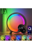 Uzaktan Kumandalı Bluetooth Hoparlör RGB Atmosfer Işık Gece Lambası Dijital Ekran Saat Işığı HXD03 - 2