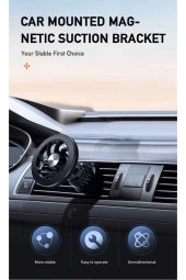 Mıknatıslı Araç İçi Telefon Tutucu Havalandırma Montaj Telefonu 360 Derece Döndürebilir ML216 thumbnail 3