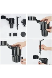 Araç içi Telefon Tutucu ve Çift Bardak Tutuculu Büyük Boy 40 Cm Yükseklik Fonksiyonel SB-3066S - 2