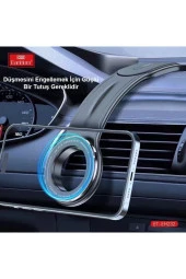 Araç İçin Telefon Tutucu Alüminyum Alaşım Ayarlanabilir Kolay Kurulum Yapışkanlı Manyetik EH232 thumbnail 4