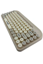 Bluetooth Klavye Renkli Retro Kablosuz Klavye Daktilo Görünümlü Tuş Tasarımı Pilli Klavye SW-05 - 4