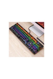 GK100F Mekanik Gaming Klavye RGB Işıklı Kablolu Klavye Şık Zafir Modern Tasarım Türkçe Q Klavye - 2