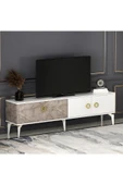 T0019 Zümrüt Alt Modül Tv Ünitesi Gordion Mermer/Beyaz - 5