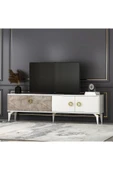 T0019 Zümrüt Alt Modül Tv Ünitesi Gordion Mermer/Beyaz - 3