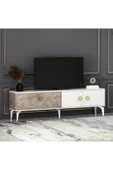 T0019 Zümrüt Alt Modül Tv Ünitesi Gordion Mermer/Beyaz - 1