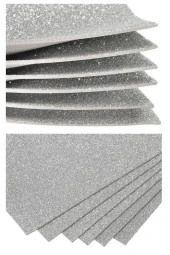 Gümüş Gri Silver Simli Eva 50x70 cm 2 Adet Simli Eva Süngeri Okul Kreş Anasınıfı Elişi Etkinlikleri - 2