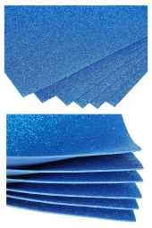 Mavi Simli Eva 50x70 cm 2 Adet Simli Eva Süngeri Okul Kreş Anasınıfı Elişi Etkinlikleri - 2