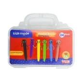 Kidsmode Yağlı Pastel Boya Altıgen 24 Renk Çantalı Yağlı Pastel Boya - 1