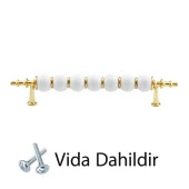 12 Adet İnci Kulp 128 mm Altın Gold Mutfak Kulpu Çekmece Dolap Kapak Kulbu Metal Mobilya Dolabı Kulpları thumbnail 4