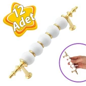 12 Adet İnci Kulp 96 mm Altın Gold Mutfak Kulpu Çekmece Dolap Kapak Kulbu Metal Mobilya Dolabı Kulpları thumbnail 1