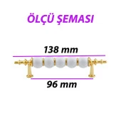 12 Adet İnci Kulp 96 mm Altın Gold Mutfak Kulpu Çekmece Dolap Kapak Kulbu Metal Mobilya Dolabı Kulpları thumbnail 3
