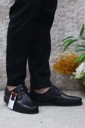 Polaris 103919 Siyah Anatomik 5 Nokta Hafif Rahat Hakiki Deri Erkek Ayakkabı thumbnail 1