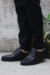 Polaris 103919 Siyah Anatomik 5 Nokta Hafif Rahat Hakiki Deri Erkek Ayakkabı thumbnail 3