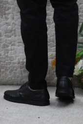 Polaris 103919 Siyah Anatomik 5 Nokta Hafif Rahat Hakiki Deri Erkek Ayakkabı thumbnail 4