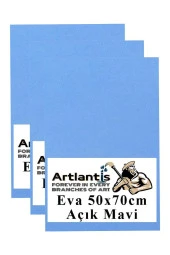 Açık Mavi Eva 50x70 cm 3 Adet Eva Süngeri Okul Kreş Anasınıfı Elişi Etkinlikleri - 1