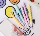 Makaron Renkli Spiral Mum 12 cm 6 Adet thumbnail 1