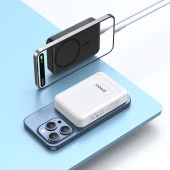 10.000 mAh Wireless ve Hızlı Şarj Edebilen Kompakt Tasarım Stand Özellikli Powerbank Şarj Kılıfı Hediyeli thumbnail 6