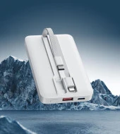 10000 mAh Wireless Manyetik Powerbank Göstergeli Dahili Type-C Ve Lightning Kablolu Hızlı Şarj Destekli Şarj Kılıfı Hediyeli thumbnail 3