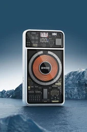 10000 mAh Wireless Manyetik Powerbank Göstergeli Dahili Type-C Ve Lightning Kablolu Hızlı Şarj Destekli Şarj Kılıfı Hediyeli thumbnail 4