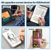 Dijital Göstergeli Universal Kapasitif Stylus Windows Android Ios Tablet Uyumlu Dokunmatik Kalem - 6
