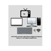 Blueforce Bt-k95 2,4Ghz Wireless + Bluetooth Kablosuz Klavye Gri Çift Modlu - 2