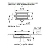 59980478000-Vitra Eco-Flow DK100 50cm Duş Kanalı - Yandan S H:60 Çıkışlı - Krom thumbnail 2