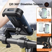 Coofbe 360° Dönen Ayarlanabilir Bisiklet Motosiklet Telefon Tutucu Bebek Arabası Scooter Tutucu - 5