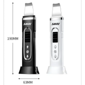 Profesyonel Skin Scrubber - Yüz Temizleyici - Cilt Bakım - Akne - Siyah Nokta -ultrasonik Spatula-Siyah - 2