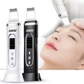 Profesyonel Skin Scrubber - Yüz Temizleyici - Cilt Bakım - Akne - Siyah Nokta -ultrasonik Spatula-Siyah - 3