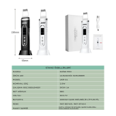 Profesyonel Skin Scrubber - Yüz Temizleyici - Cilt Bakım - Akne - Siyah Nokta -ultrasonik Spatula-Siyah - 4