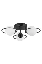 Eray Aydınlatma 3 lü Opal Camlı Siyah Avize - 1