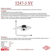 Eray Aydınlatma 3 lü Opal Camlı Siyah Avize - 3