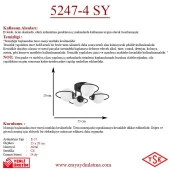 Eray Aydınlatma 4 lü Opal Camlı Siyah Avize thumbnail 3