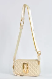 Elatae Kadın Kolon Omuz Askılı Silikon Çapraz Çanta Bej 26398 thumbnail 3