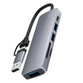 Macbook Uyumlu Type C Usb To 2 Xusb 2.0 1 Xusb 3.0 Sd/tf 5 Port Çevirici Adaptör - 3